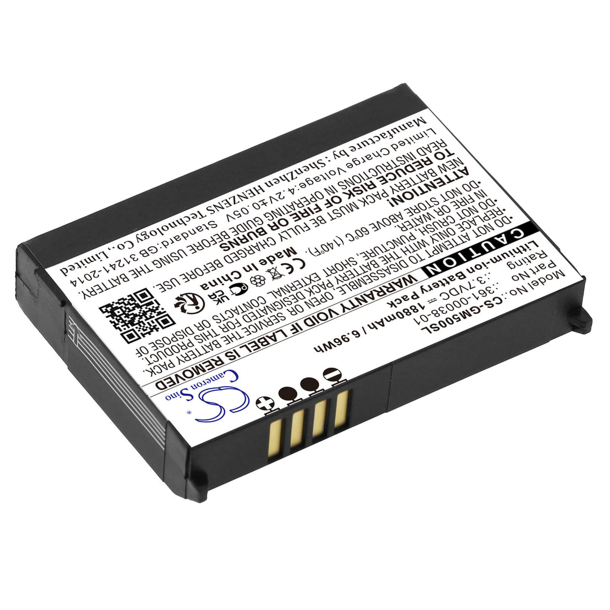 3.7V, Li-ion, 1880mAh, GPS battery fits Garmin, 010-11143-00, Aera 500, Aera 510, 6.96Wh GPS, Navigator Cameron Sino Technology Limited