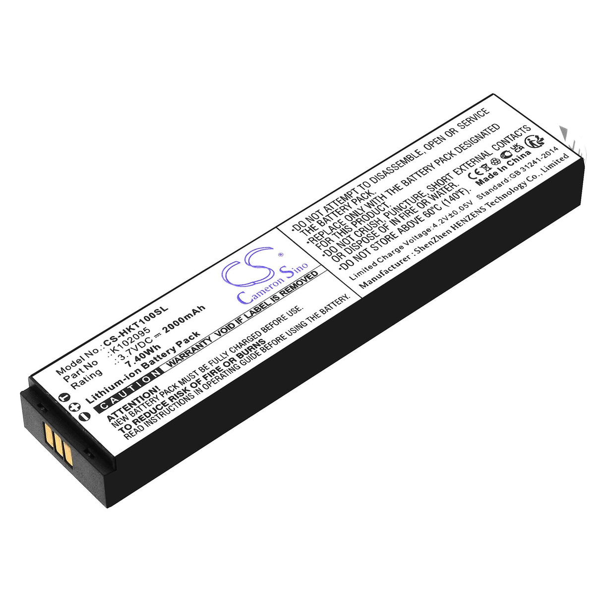 3.7V, Li-ion, 2000mAh, Camera battery fits Hook-eye, K102095, T01, Underwater Fishing Camera, 7.4Wh Camera Cameron Sino Technology Limited (Camera)