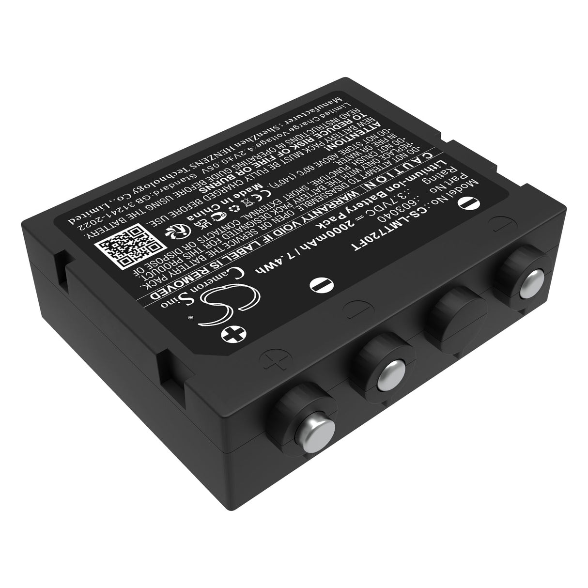 3.7V, Li-ion, 2000mAh, Flashlight battery fits Ledlenser, 603040, H7 Se, H7r, 7.4Wh Flashlight Cameron Sino Technology Limited