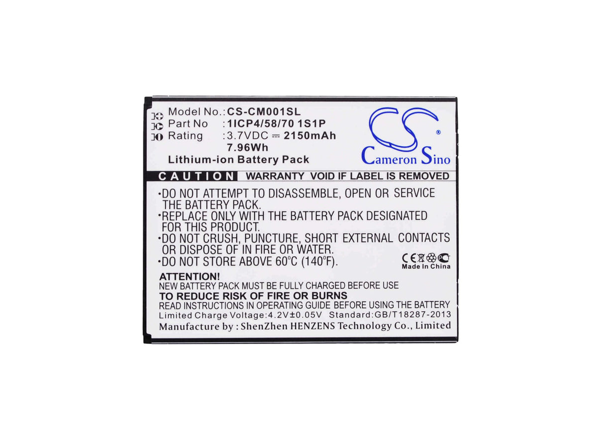 3,7V, Li-ion, 2150mAh, Batterie Pack batterie s'adapte au Pack Batterie Personnalisé, 1icp4/58/70 1s1p, 7.955Wh Batterie Pack Cameron Sino Technology Limited