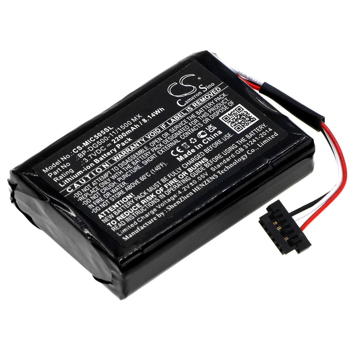 3.7v, Li-ion, 2200mah, Batterie compatible avec Magellan Cyclo 500 Hc, Cyclo 505 Hc, 8.14wh Dashcam Cameron Sino Technology Limited