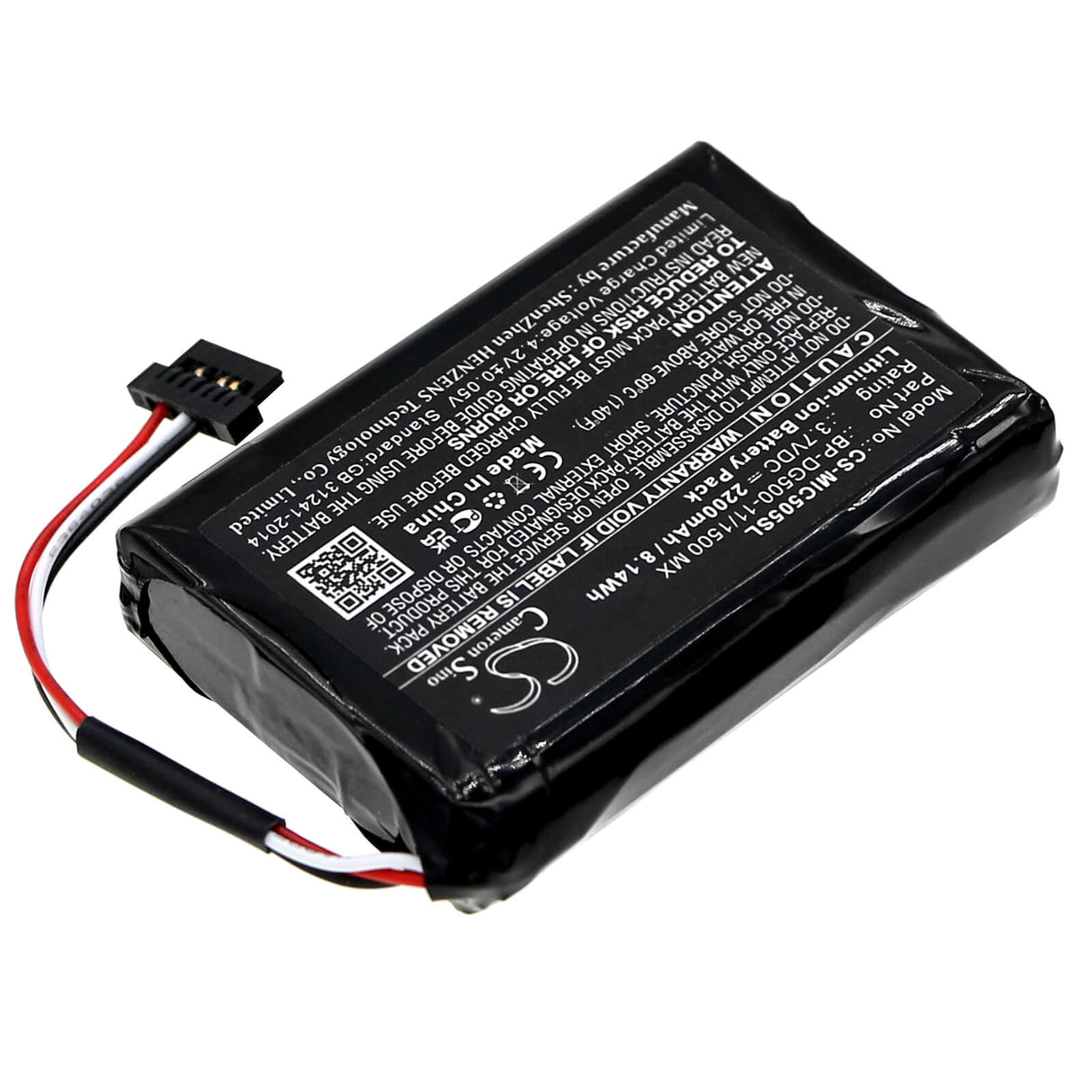 3.7v, Li-ion, 2200mah, Batterie compatible avec Magellan Cyclo 500 Hc, Cyclo 505 Hc, 8.14wh Dashcam Cameron Sino Technology Limited
