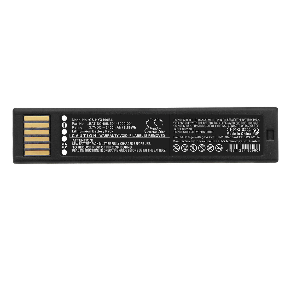 3.7v, Li-ion, 2400mah, Barcode Scanner Battery Fits Honeywell, Granit Xp 1990isr, Xenon 1902ghd, 8.88wh Barcode Scanner Cameron Sino Technology Limited