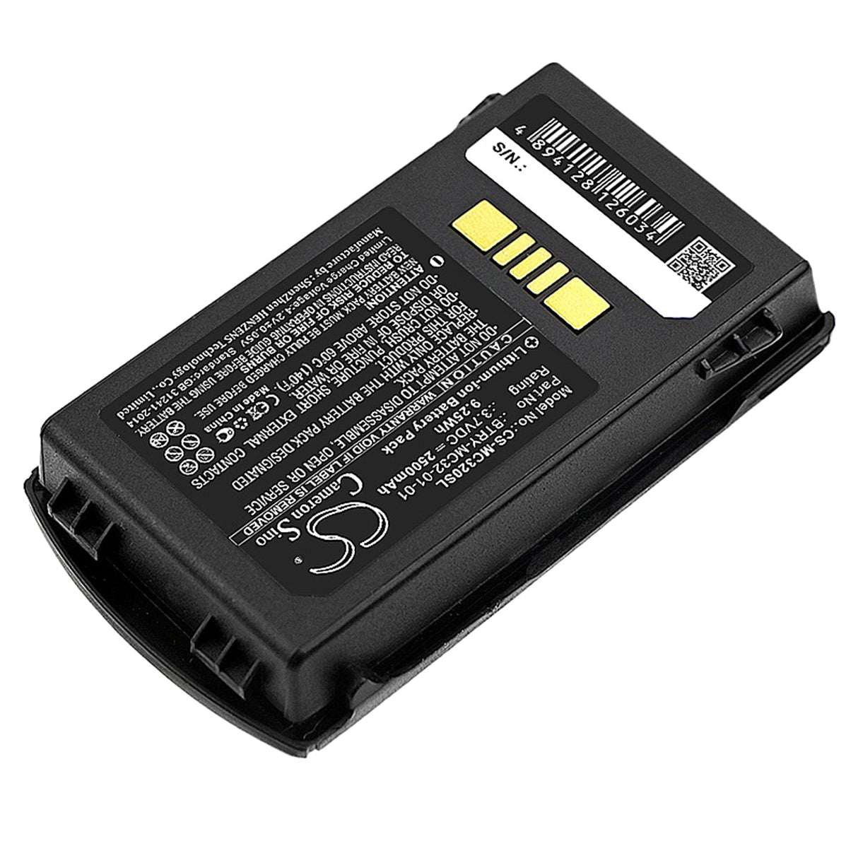 3.7V, Li-ion, 2500mAh, batterie de scanner de codes-barres compatible avec Motorola, Mc3200, Mc32n0, 9.25Wh Scanner de codes-barres Cameron Sino Technology Limited
