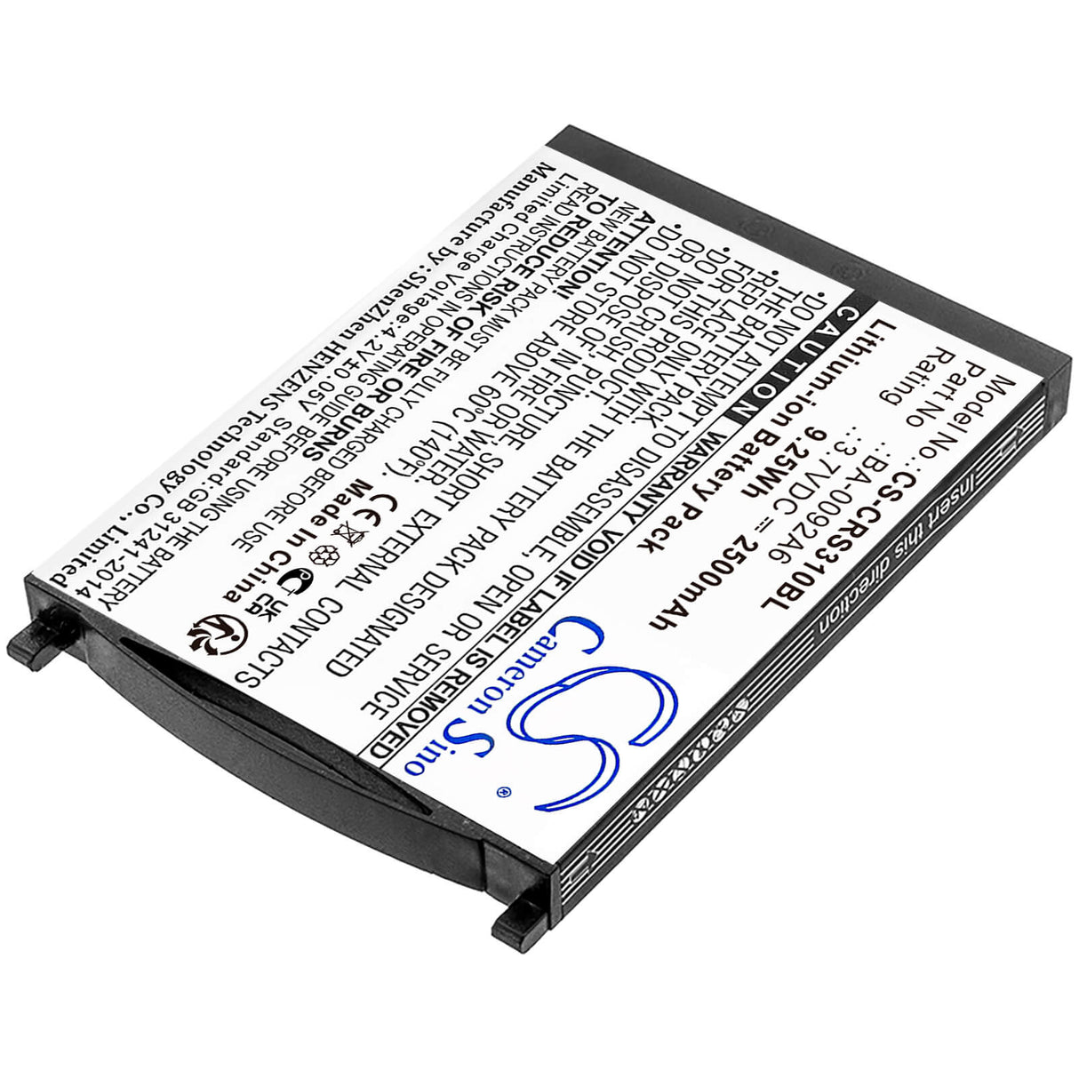 3.7v, Li-ion, 2500mah, Barcode Scanner Battery Fit's Cipherlab, Rs31, 9.25wh Barcode Scanner Cameron Sino Technology Limited