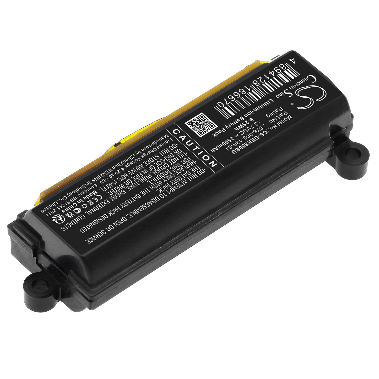 3.7V, Li-ion, 2500mAh, RAID Controller battery fits Dell, 078-000-136-04, Calypso I/o Controller Card Dg, Controller Card Dgk85, 9.25Wh RAID Controller Cameron Sino Technology Limited