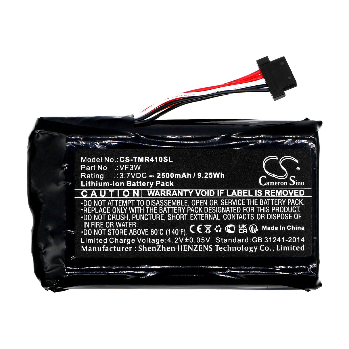 3,7V, Li-ion, 2500mAh, batterie GPS compatible avec Tomtom, Lha11133000, 4ge40, Great Rides Edition, 9,25Wh GPS, Navigator Cameron Sino Technology Limited