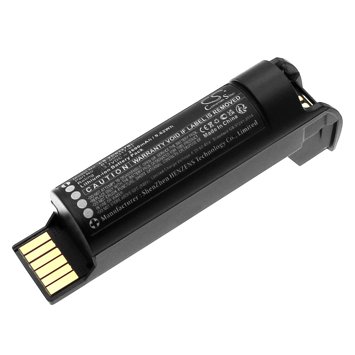 3,7v, Li-ion, 2600mah, batterie de scanner de codes-barres compatible avec Zebra Cr2278, Cr2278-pc, 9,62wh Scanner de codes-barres Cameron Sino Technology Limited