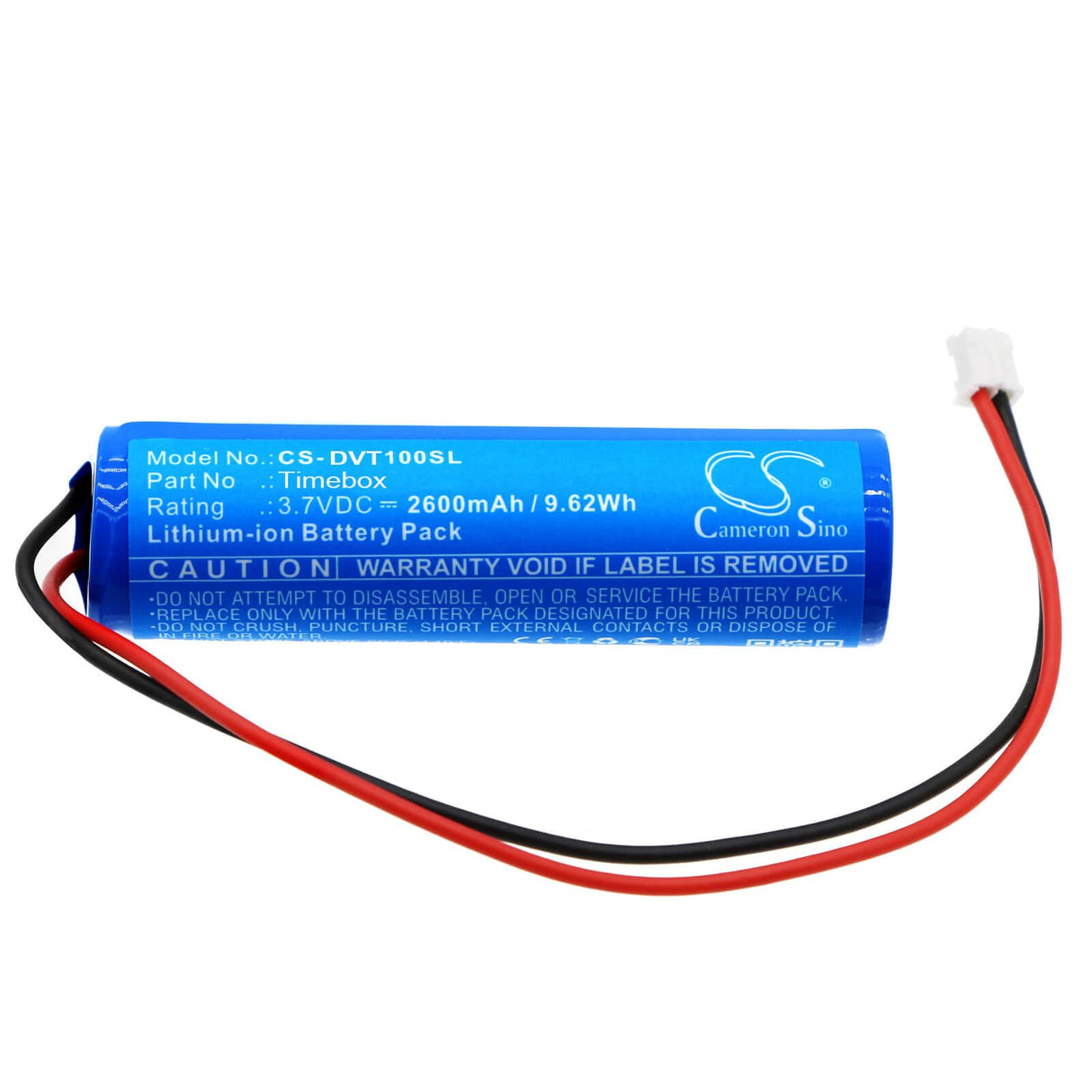 3,7V, Li-ion, 2600mAh, Batterie de haut-parleur compatible avec Divoom, Timebox, 9,62Wh Haut-parleur Cameron Sino Technology Limited