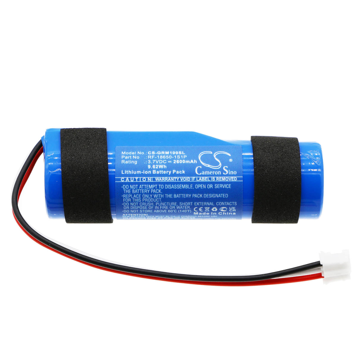 3,7V, Li-ion, 2600mAh, Batterie de haut-parleur compatible avec Groove Onn, Aagry100076371, Rugged Sm, 9,62Wh Haut-parleur Cameron Sino Technology Limited