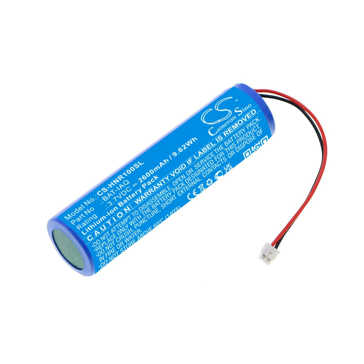 3,7V, Li-ion, 2600mAh, Batterie d'équipement compatible avec Honeywell, Bat-iaq, HAQSPA, Haqspa-r, 9,62Wh Équipement, Enquête, Test Cameron Sino Technology Limited