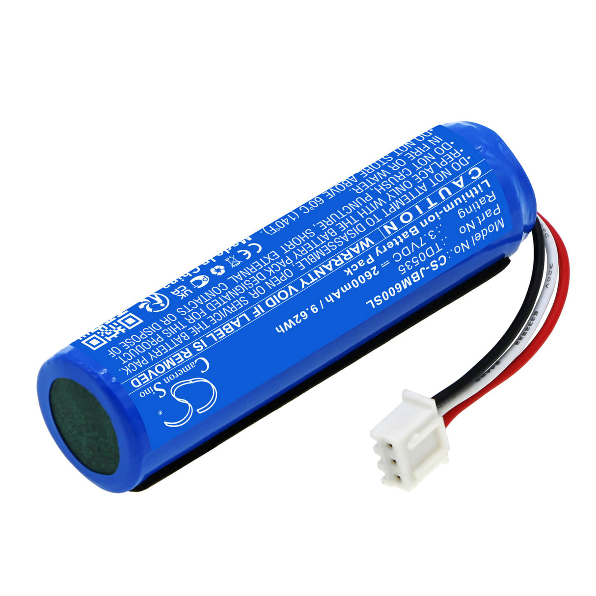 3.7V, Li-ion, 2600mAh, Batterie de microphone compatible avec Jbl, Td0535, Kmc 600, 9.62Wh Microphone Cameron Sino Technology Limited
