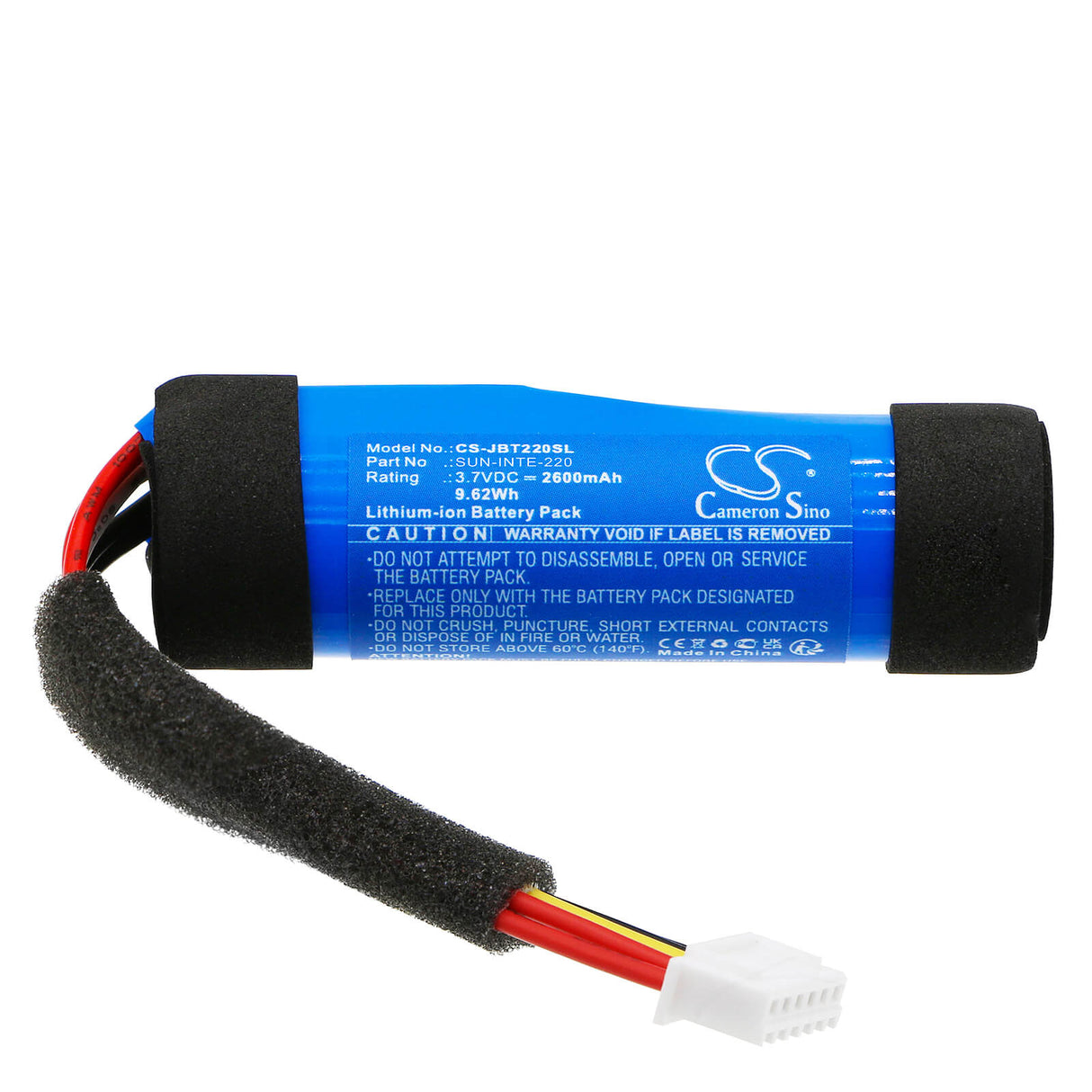 3.7V, Li-ion, 2600mAh, Speaker battery fits Jbl, Tuner Xl, 9.62Wh Speaker Cameron Sino Technology Limited
