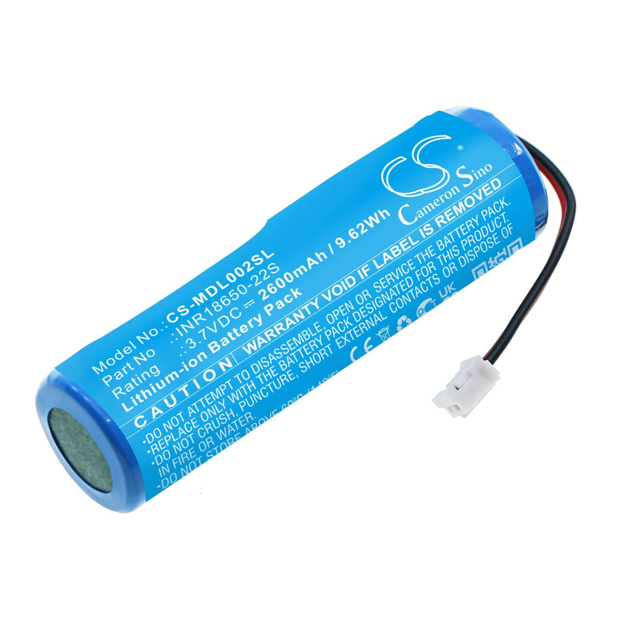 3.7V, Li-ion, 2600mAh, Personal Care battery fits Muid, Inr18650-22s, H-dl-02, 9.62Wh Personal Care Cameron Sino Technology Limited