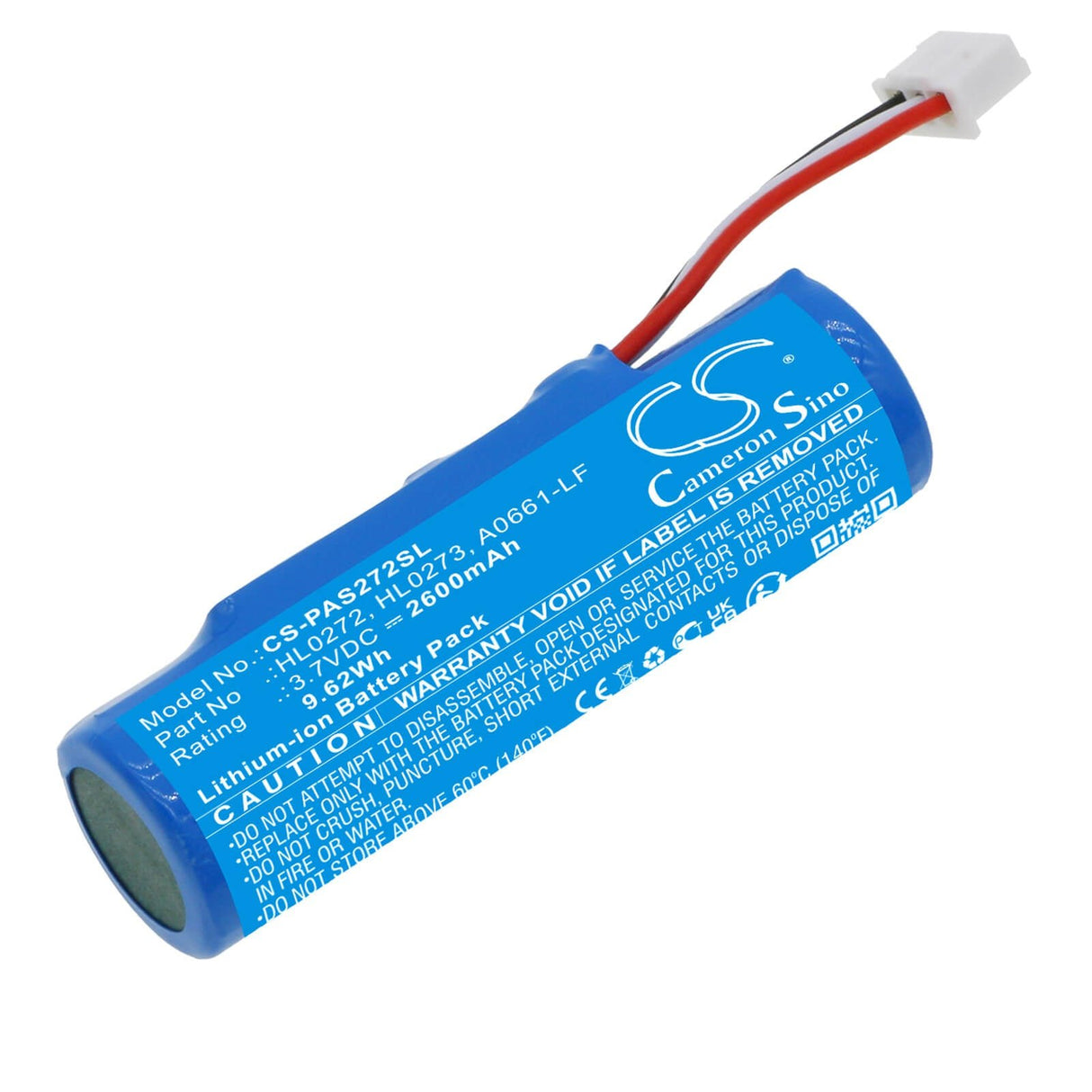 3.7V, Li-ion, 2600mAh, Payment Terminal battery fits Pax, A0661-lf, Axs910, Qr65, 9.62Wh Payment Terminal Cameron Sino Technology Limited