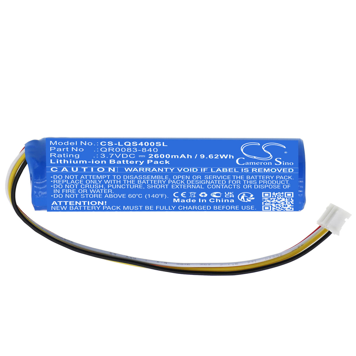 3.7v, Li-ion, 2600mah, Alarm Battery Fits Qolsys, Iq Panel 4, Iq Panel 4 Powerg, 9.62wh Alarm System Cameron Sino Technology Limited