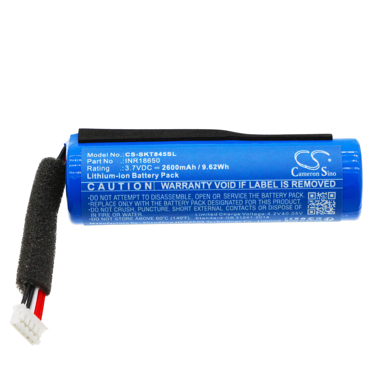 3,7V, Li-ion, 2600mAh, Batterie de haut-parleur compatible avec Skullcandy, 2sksk1845, Kilo Xt, 9,62Wh Haut-parleur Cameron Sino Technology Limited