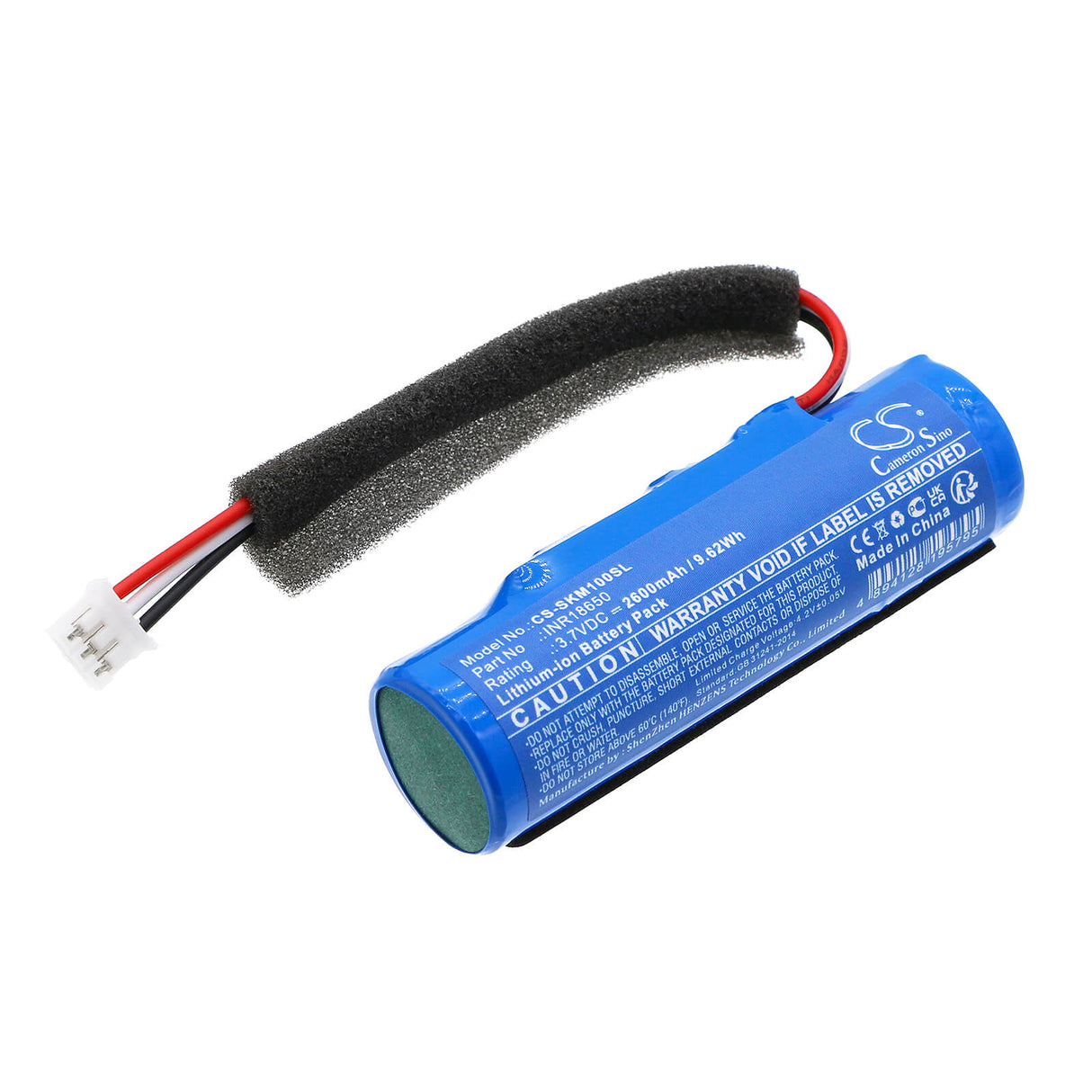 3.7V, Li-ion, 2600mAh, Batterie pour haut-parleur compatible avec Skullcandy, Terrain Mini, Terrain Mini Xt, 9.62Wh Haut-parleur Cameron Sino Technology Limited