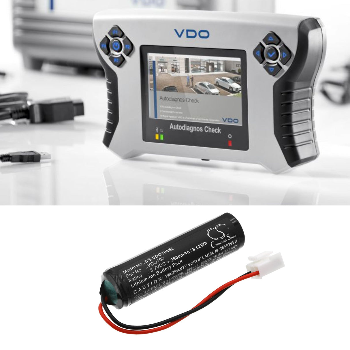 3.7V, Li-ion, 2600mAh, Diagnostic Scanner battery fits Vdo, Autodiagnos Check Plug & Play, 9.62Wh Diagnostic Scanner Cameron Sino Technology Limited
