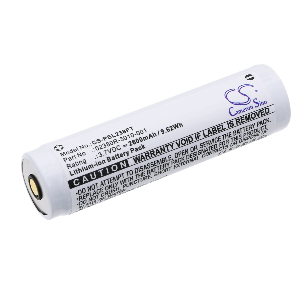 3.7V, Li-ion, 2600mAh, Flashlight battery fits Pelican, 02380r-3010-000e, 2380r, 2780r, 9.62Wh Flashlight Cameron Sino Technology Limited