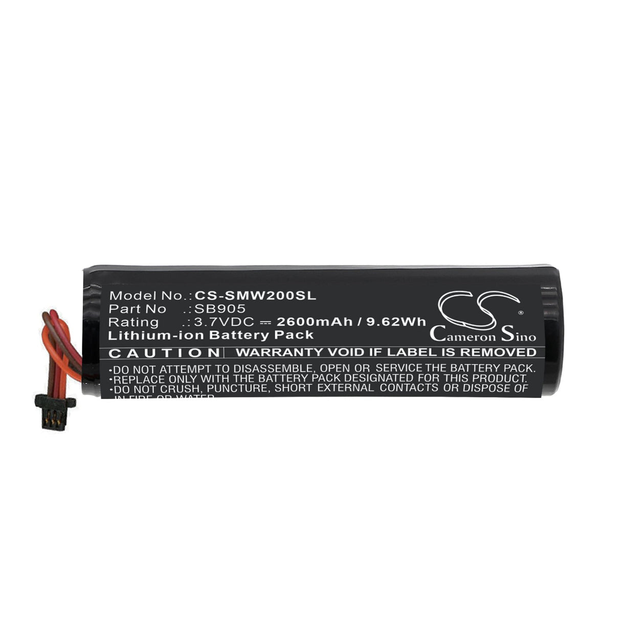 3,7V, Li-ion, 2600mAh, batterie pour émetteurs et récepteurs compatible avec Shure, 95a35233, émetteur portatif Mxw, émetteur portatif Mxw2, 9,62Wh émetteurs et récepteur Cameron Sino Technology Limited