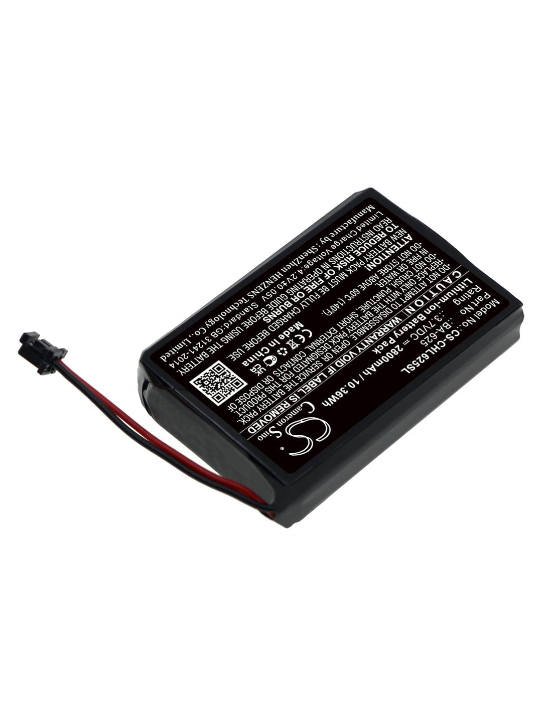 3.7v, Li-ion, 2800mah, Batterie compatible avec Cateye, Hl-el625rc, 10.36wh Vélos Lampes de poche Cameron Sino Technology Limited