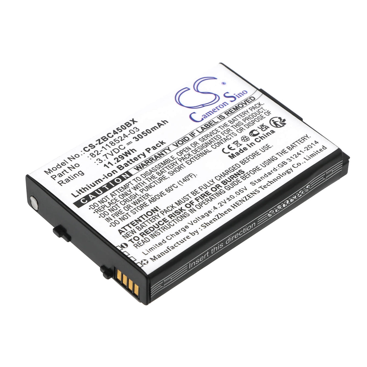 3.7v, Li-ion, 3050mah, Barcode Scanner Battery Fits Zebra, Mc45, 11.29wh Barcode Scanner Cameron Sino Technology Limited