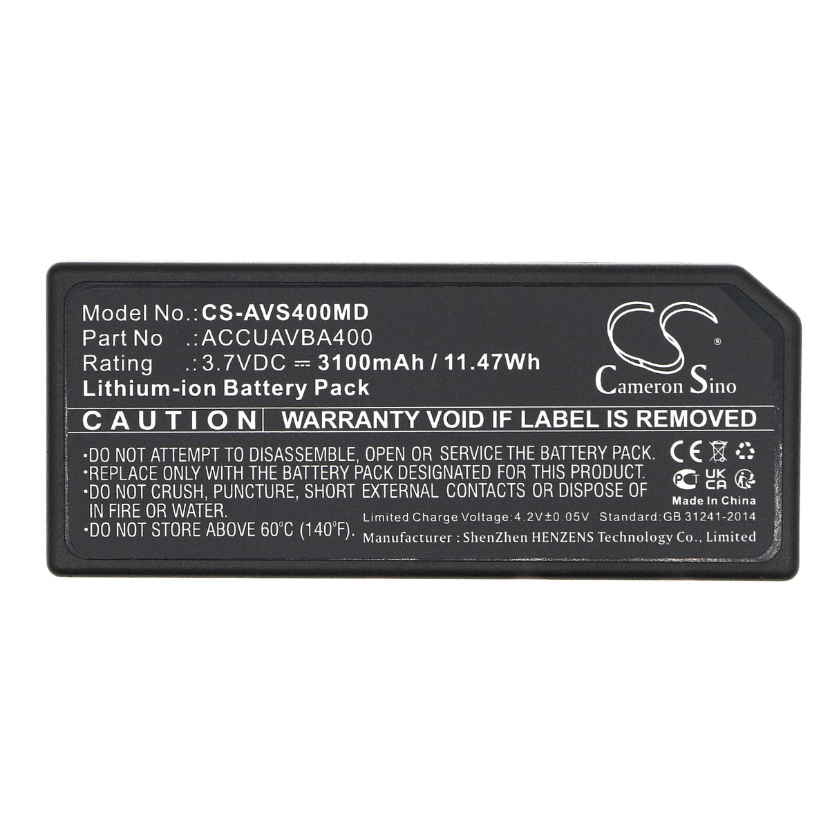 3,7V, Li-ion, 3100mAh, Batterie médicale compatible avec Veins, Viasys Healthcare, Accuavba400, Accuvein Av400, 11,47Wh Technologie médicale Cameron Sino Limited (Médical)