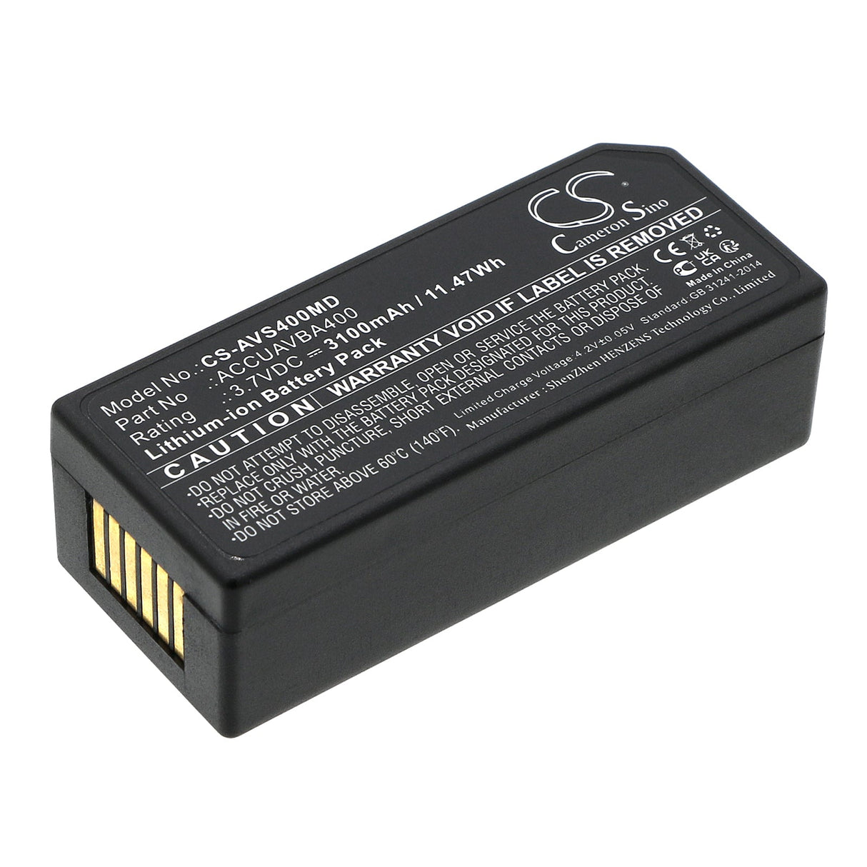 3,7V, Li-ion, 3100mAh, Batterie médicale compatible avec Veins, Viasys Healthcare, Accuavba400, Accuvein Av400, 11,47Wh Technologie médicale Cameron Sino Limited (Médical)
