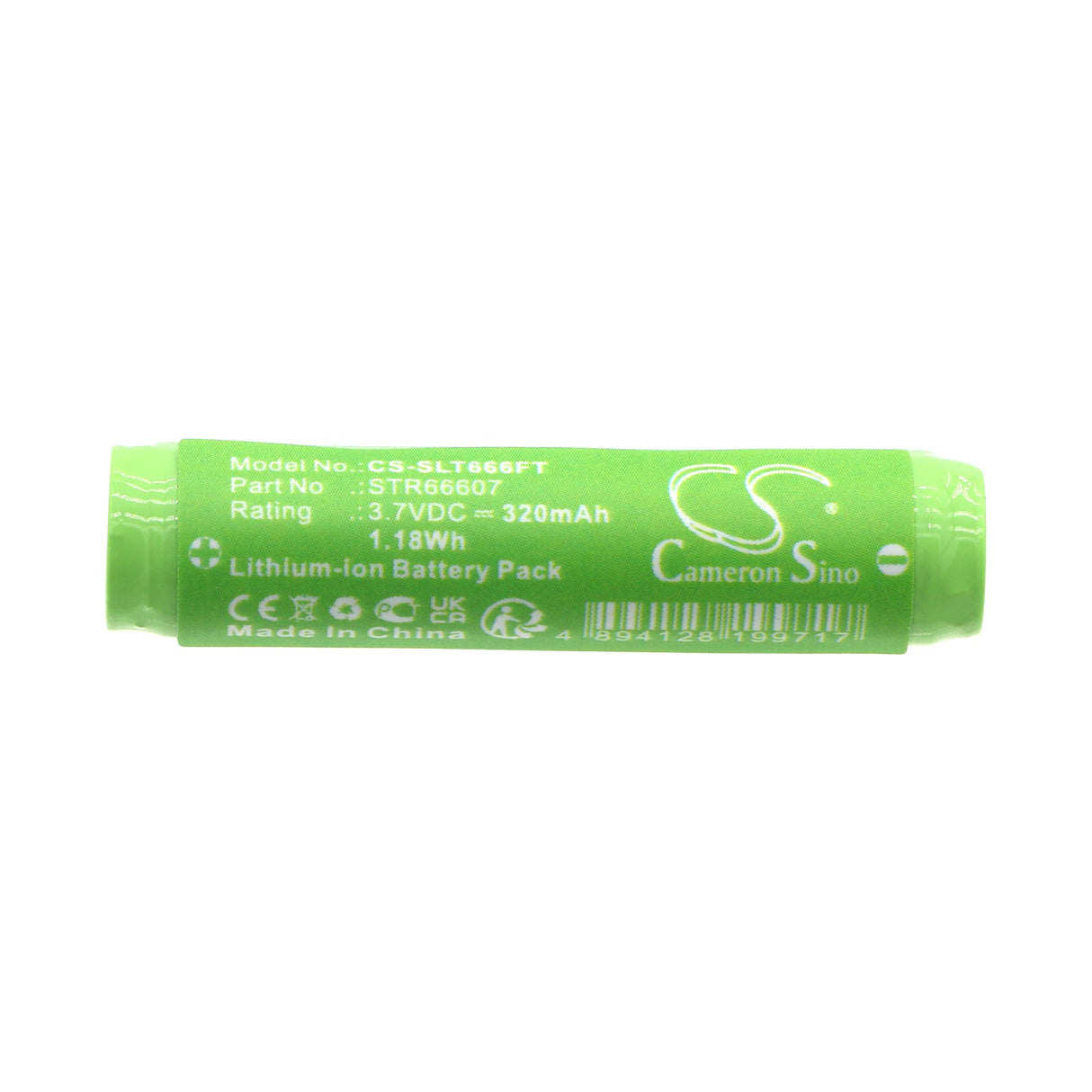 3.7V, Li-ion, 320mAh, Batterie de lampe de poche compatible avec Streamlight, 66607, 66601 66602, 66603, 1.18Wh Lampe de poche Cameron Sino Technology Limited