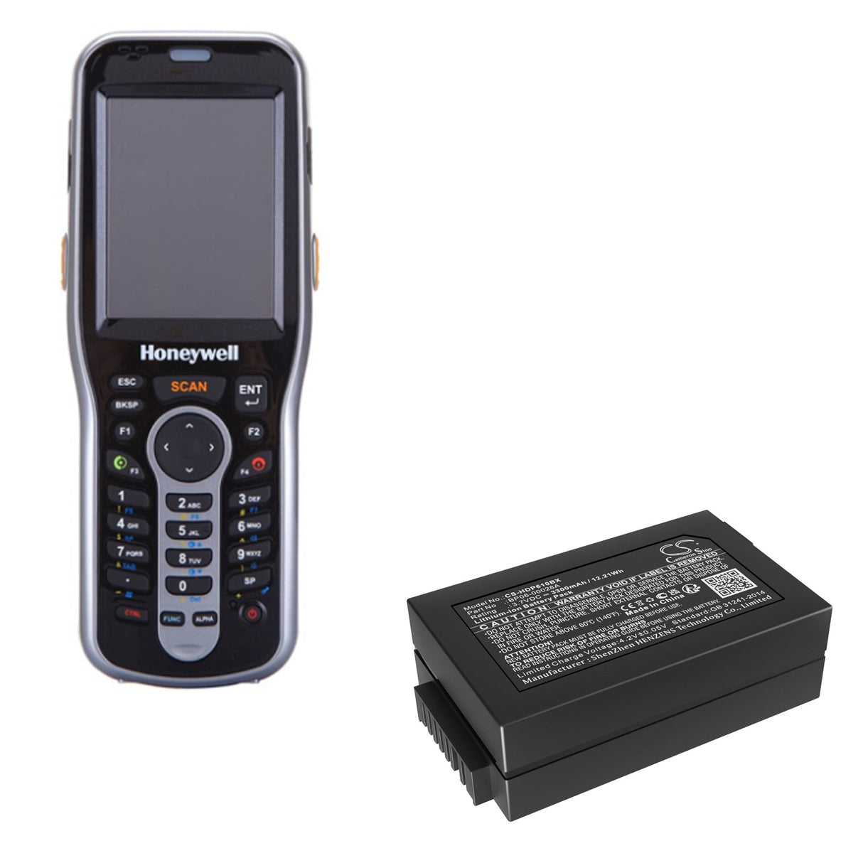 3.7V, Li-ion, 3300mAh, batterie de scanner de code-barres compatible avec Dolphin, 6000lu1, 6100, 12.21Wh Scanner de code-barres Cameron Sino Technology Limited
