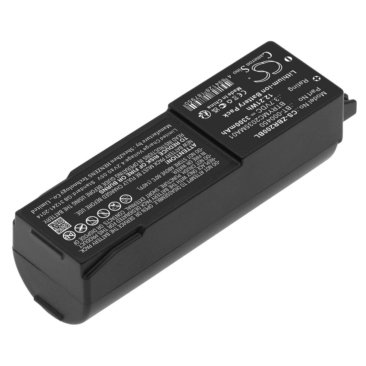 3.7v, Li-ion, 3300mah, Barcode Scanner Battery Fits Zebra, Mc20, 12.21wh Barcode Scanner Cameron Sino Technology Limited