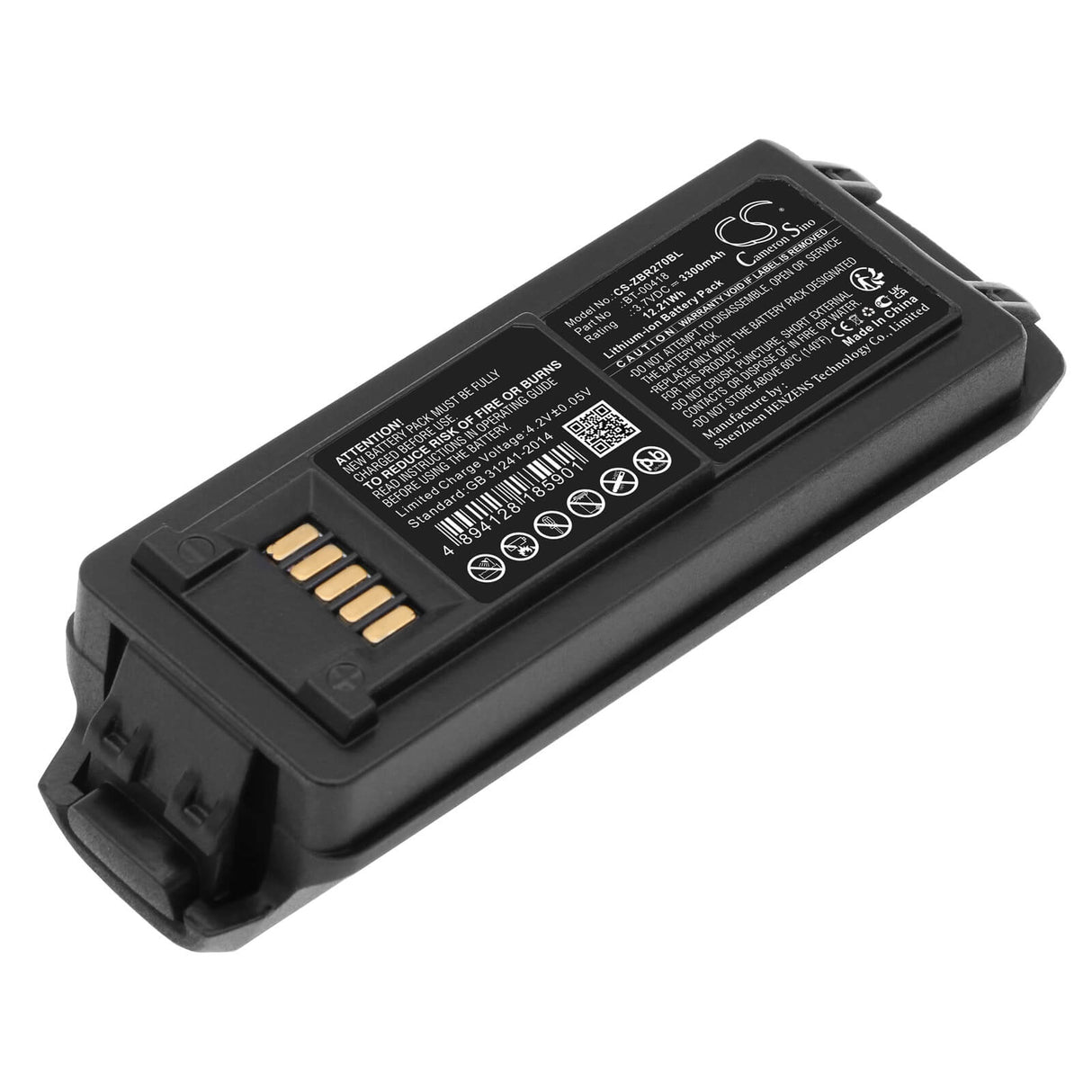 3.7v, Li-ion, 3300mah, Barcode Scanner Battery Fits Zebra, Mc2200, Mc2700, 12.21wh Barcode Scanner Cameron Sino Technology Limited