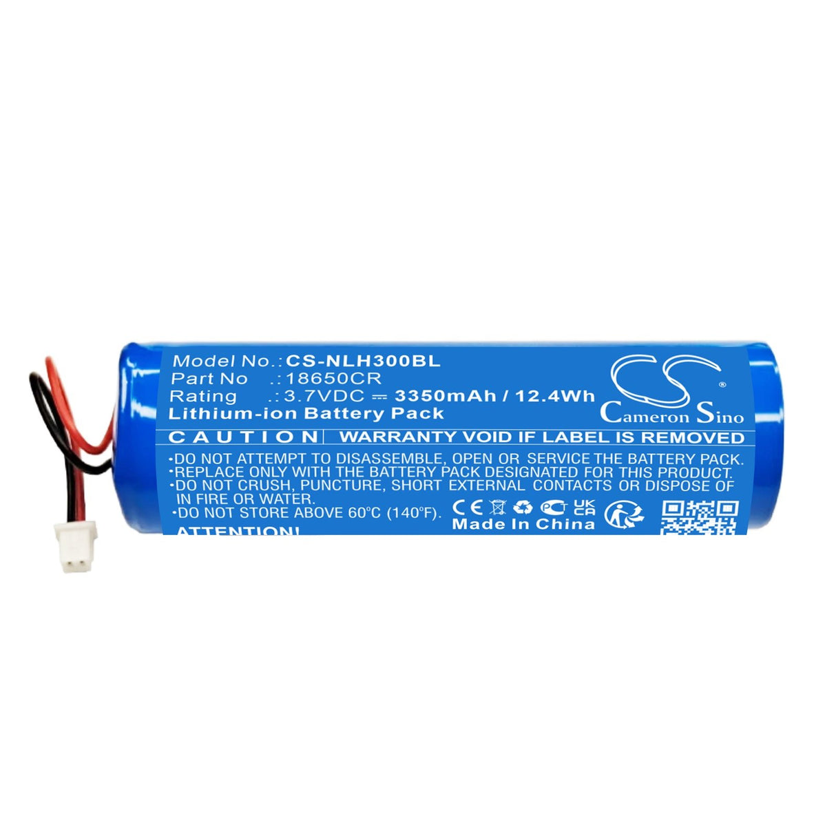 3,7V, Li-ion, 3350mAh, Batterie de scanner de codes-barres compatible avec Newland, 18650cr, Nls-nvh300, 12,4Wh Scanner de codes-barres Cameron Sino Technology Limited