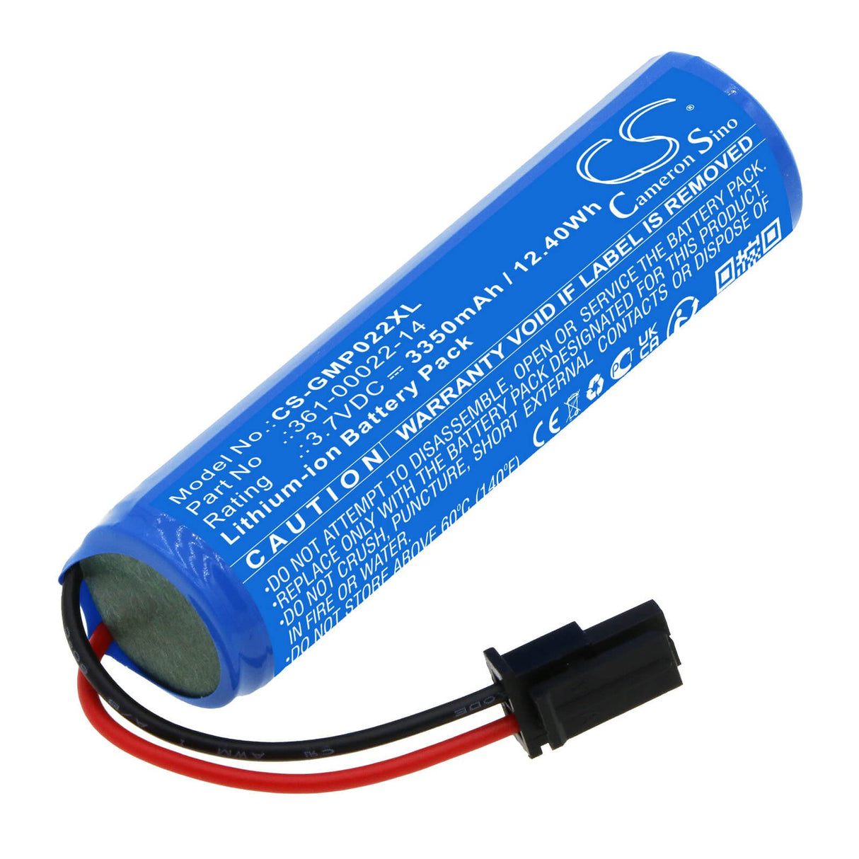 3.7V, Li-ion, 3350mAh, Dog Collar battery fits Garmin, 361-00022-14, 010-12400-04, Pro Control 2 Remote Receiver, 12.4Wh Dog Collar Cameron Sino Technology Limited