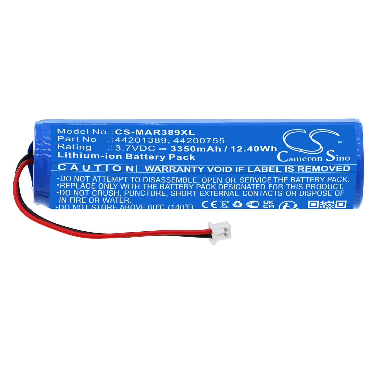 3,7 V, Li-ion, 3350 mAh, batterie GPS compatible avec Mares, 44200755, Genius Air, Icon Genius, 12,4 Wh GPS, Navigator Cameron Sino Technology Limited