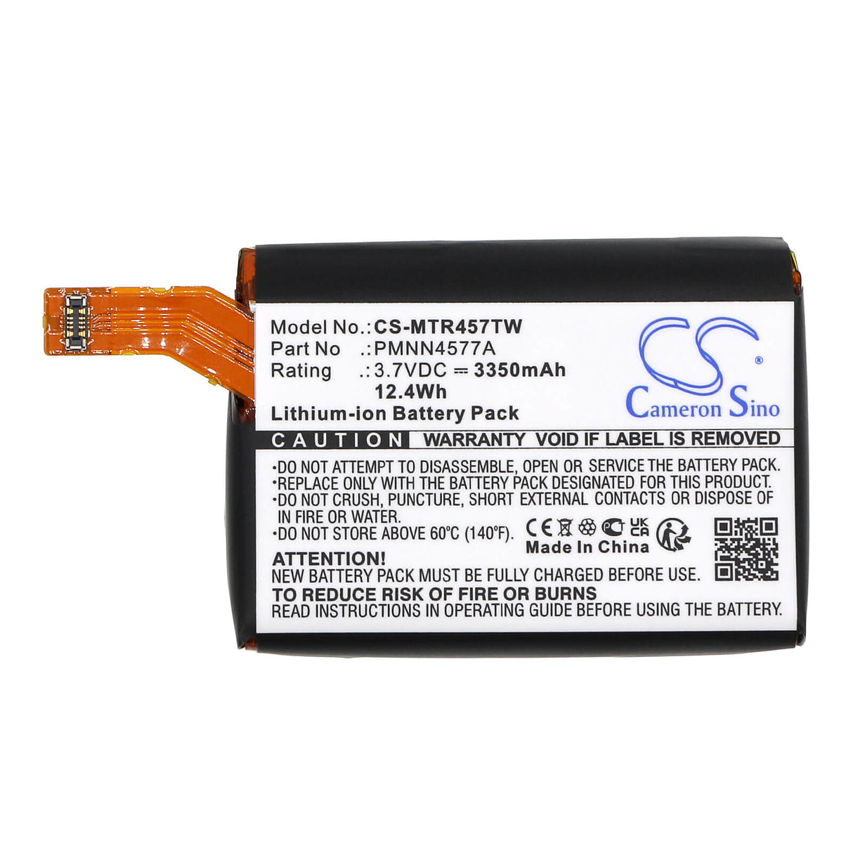 3.7V, Li-ion, 3350mAh,Two-Way Radio Battery fits Motorola PMNN4577A, 12.4Wh Two-Way Radio Cameron Sino Technology Limited