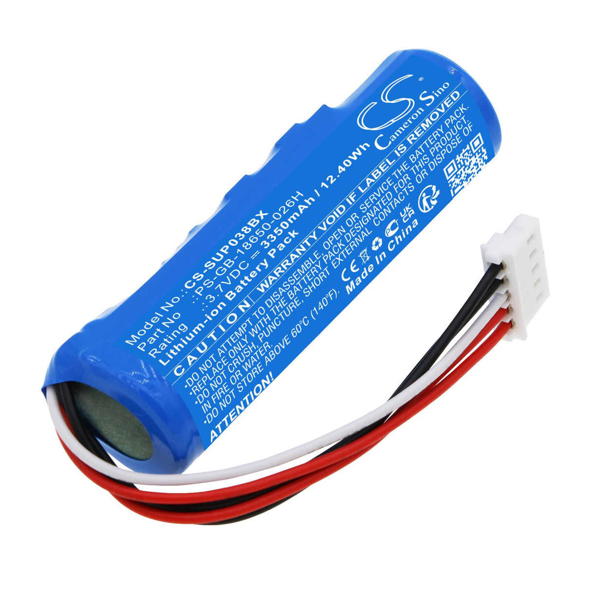 3.7V, Li-ion, 3350mAh, Batterie de terminal de paiement compatible avec Sumup, Ps-gb-18650-026h, Imprimante 3g, Imprimante 3g+, 12.40Wh Terminal de paiement Cameron Sino Technology Limited