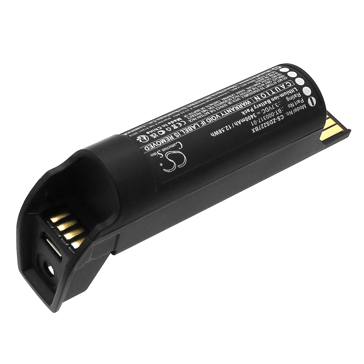 3.7v, Li-ion, 3400mah, Batterie de scanner de codes-barres compatible avec Zebra Cr2278, Cr2278-pc, 12.58wh Scanner de codes-barres Cameron Sino Technology Limited