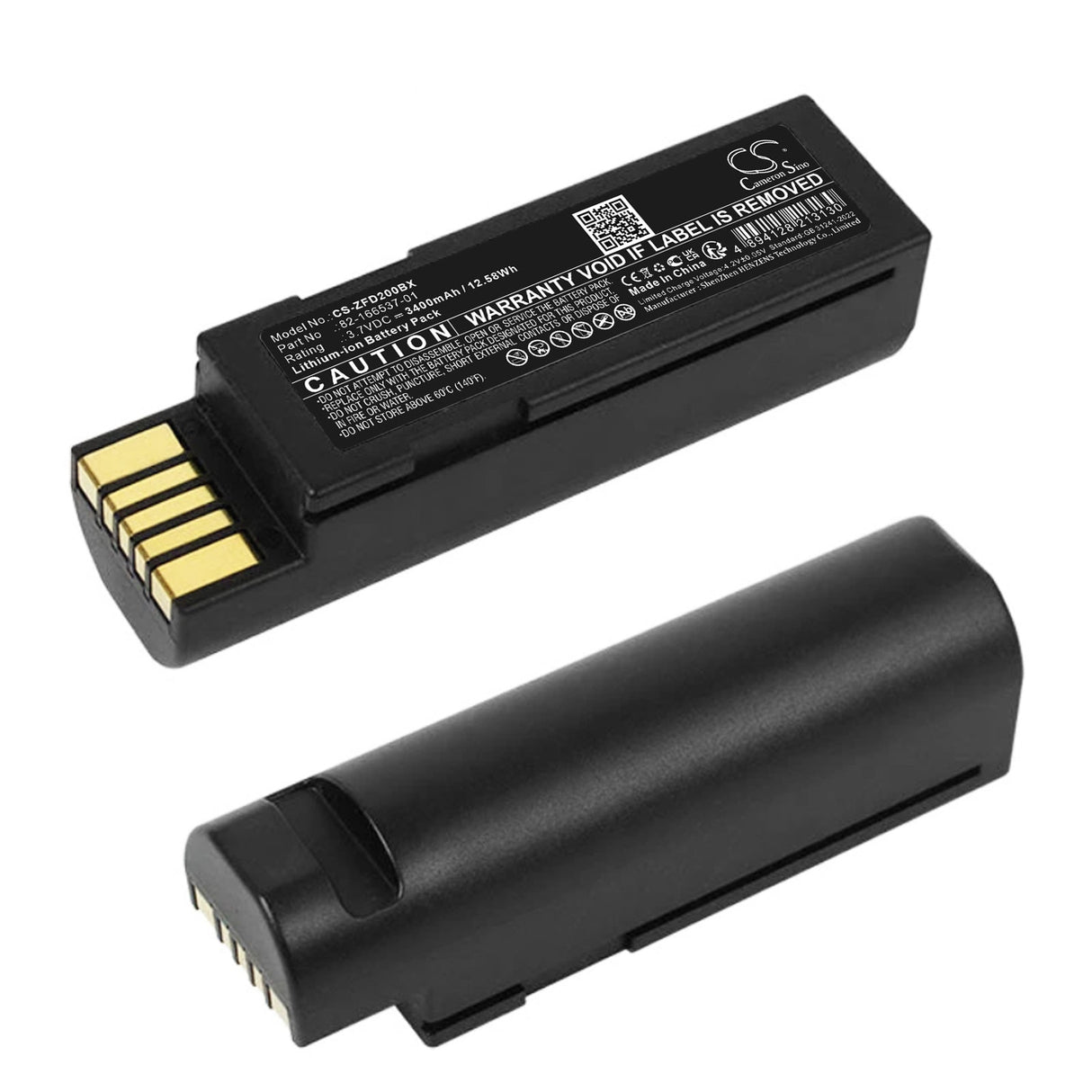 3.7V, Li-ion, 3400mAh, Barcode Scanner battery fits Zebra, Rfd2000, 12.58Wh Barcode Scanner Cameron Sino Technology Limited