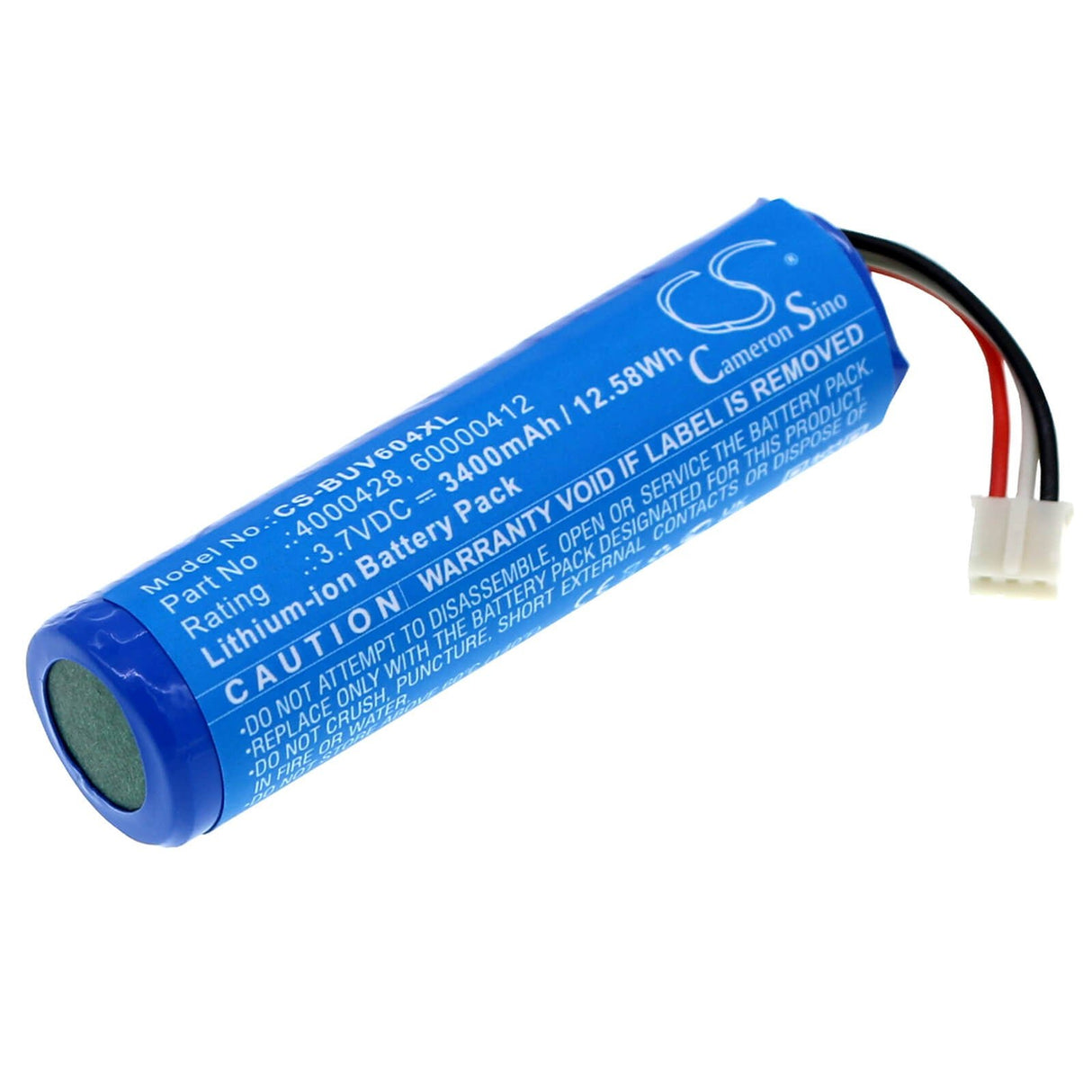 3,7V, Li-ion, 3400mAh, batterie de loupe électronique compatible avec Burton, 4000428, Uv604 Led, 12.58Wh Loupe électronique Cameron Sino Technology Limited