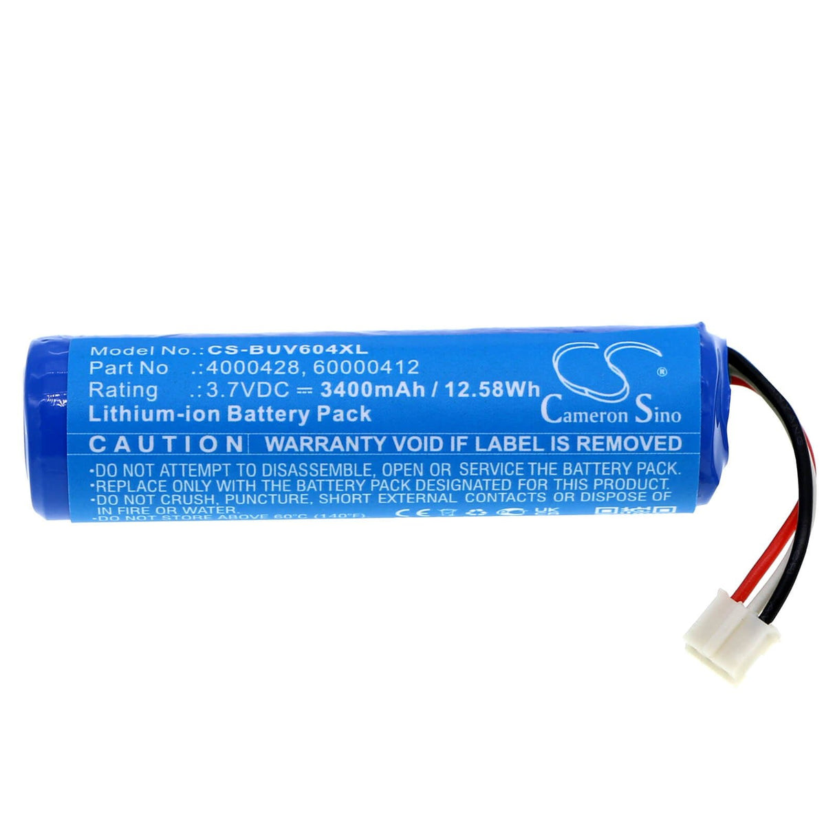 3,7V, Li-ion, 3400mAh, batterie de loupe électronique compatible avec Burton, 4000428, Uv604 Led, 12.58Wh Loupe électronique Cameron Sino Technology Limited