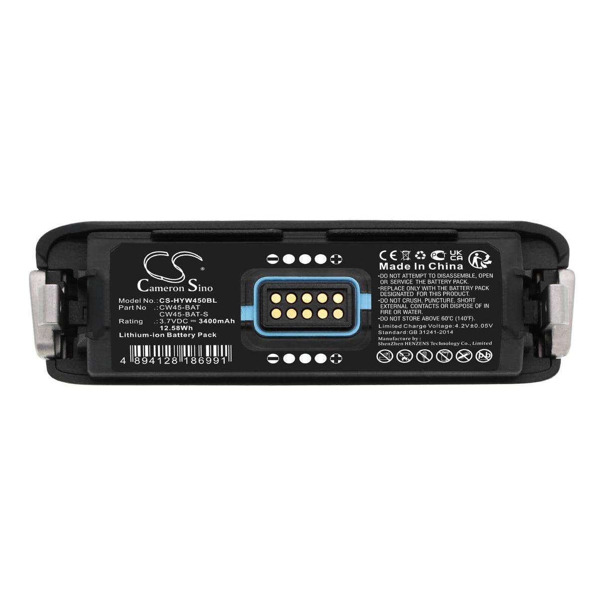 3.7v, Li-ion, 3400mah, Barcode Scanner Battery Fits Honeywell, Cw45, 12.58wh Barcode Scanner Cameron Sino Technology Limited