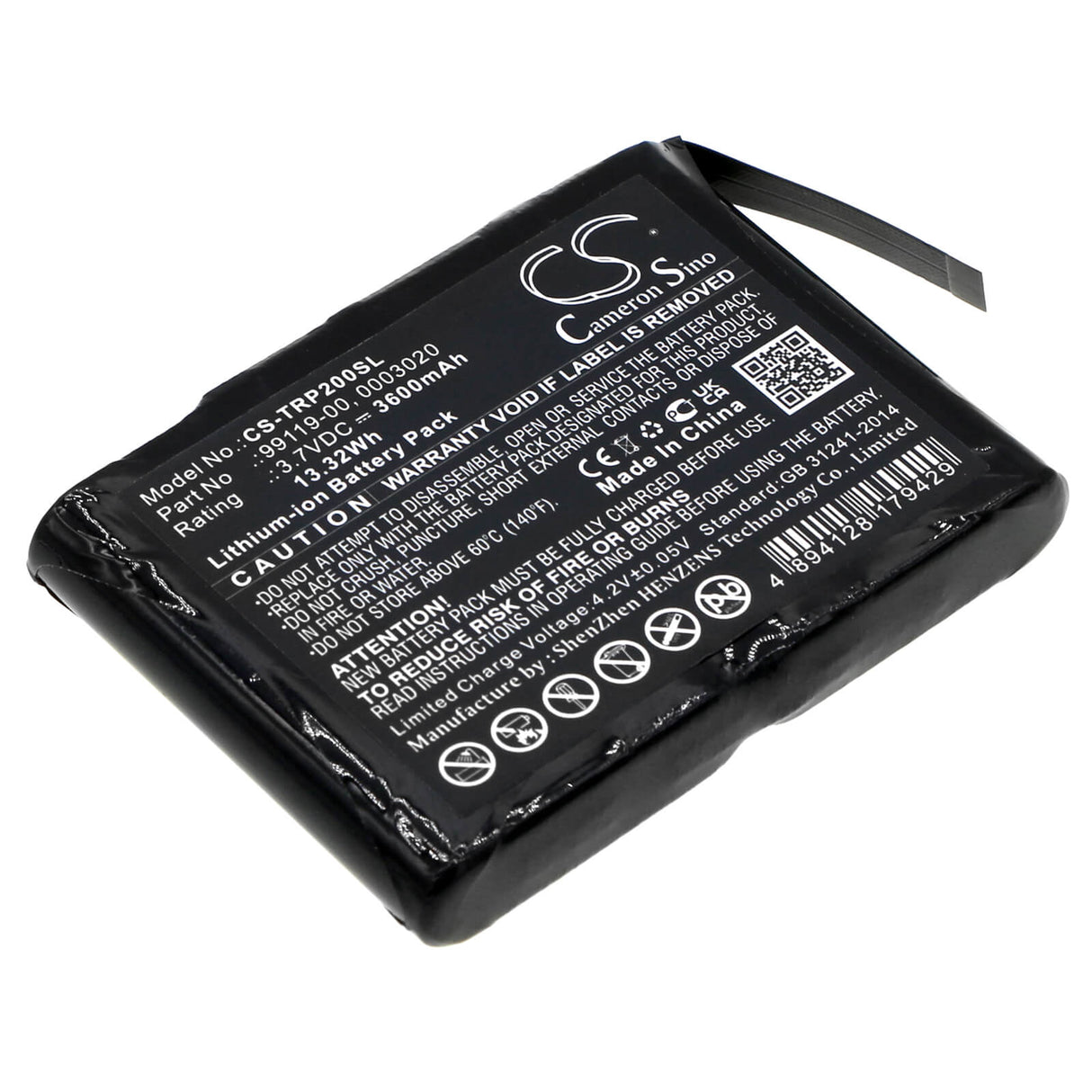 3,7V, Li-ion, 3600mAh, Batterie d'équipement compatible Trimble, 3020, PG200, R1, 13,32Wh Équipement, Enquête, Test Cameron Sino Technology Limited