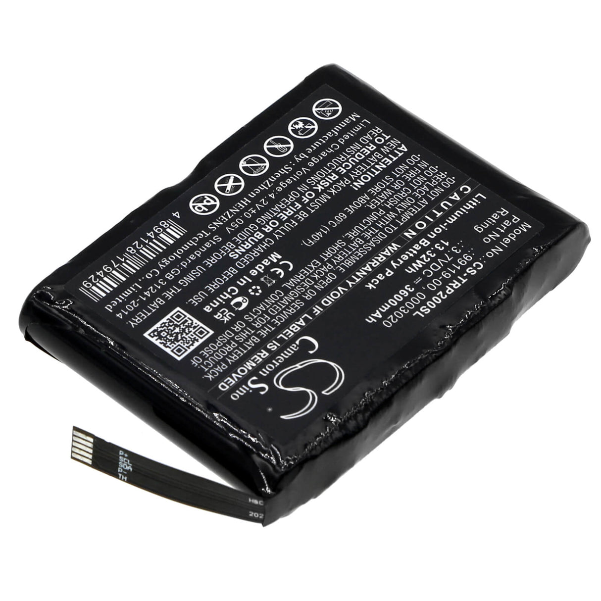 3,7V, Li-ion, 3600mAh, Batterie d'équipement compatible Trimble, 3020, PG200, R1, 13,32Wh Équipement, Enquête, Test Cameron Sino Technology Limited
