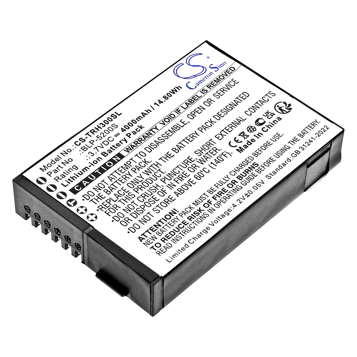 3.7V, Li-ion, 4000mAh, Equipment, Survey, Test battery fits Hi-target, Ihand 30 Data Controller, 14.80Wh Equipment, Survey, Test Cameron Sino Technology Limited