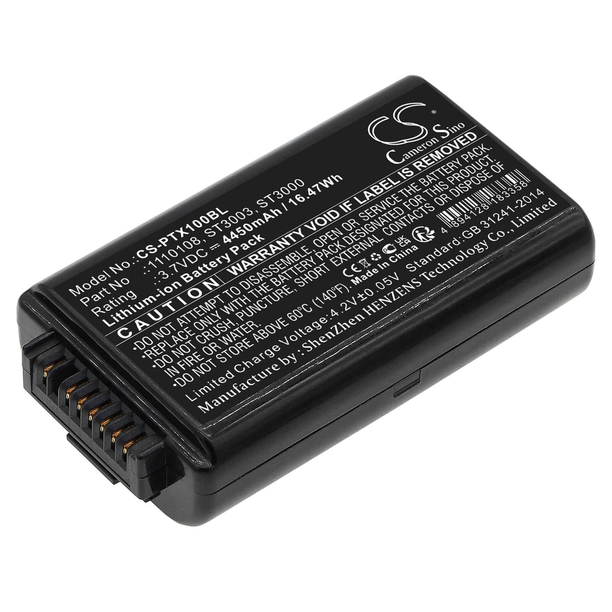 3.7v, Li-ion, 4450mah, Battery Fits Psion, 7545, Omnii Xt10, 16.47wh Batteries for Electronics Cameron Sino Technology Limited (Suspended)