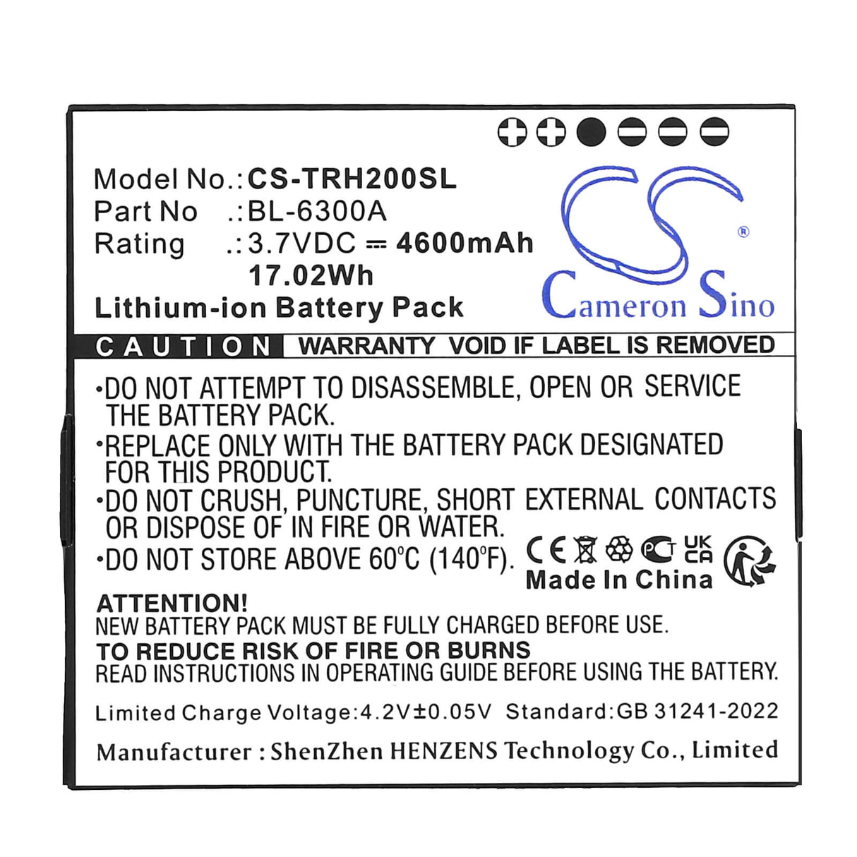 3.7V, Li-ion, 4600mAh, Equipment, Survey, Test battery fits Hi-target, Ihand 20, Ihand 20 Data Controller Gps, 17.02Wh Equipment, Survey, Test Cameron Sino Technology Limited