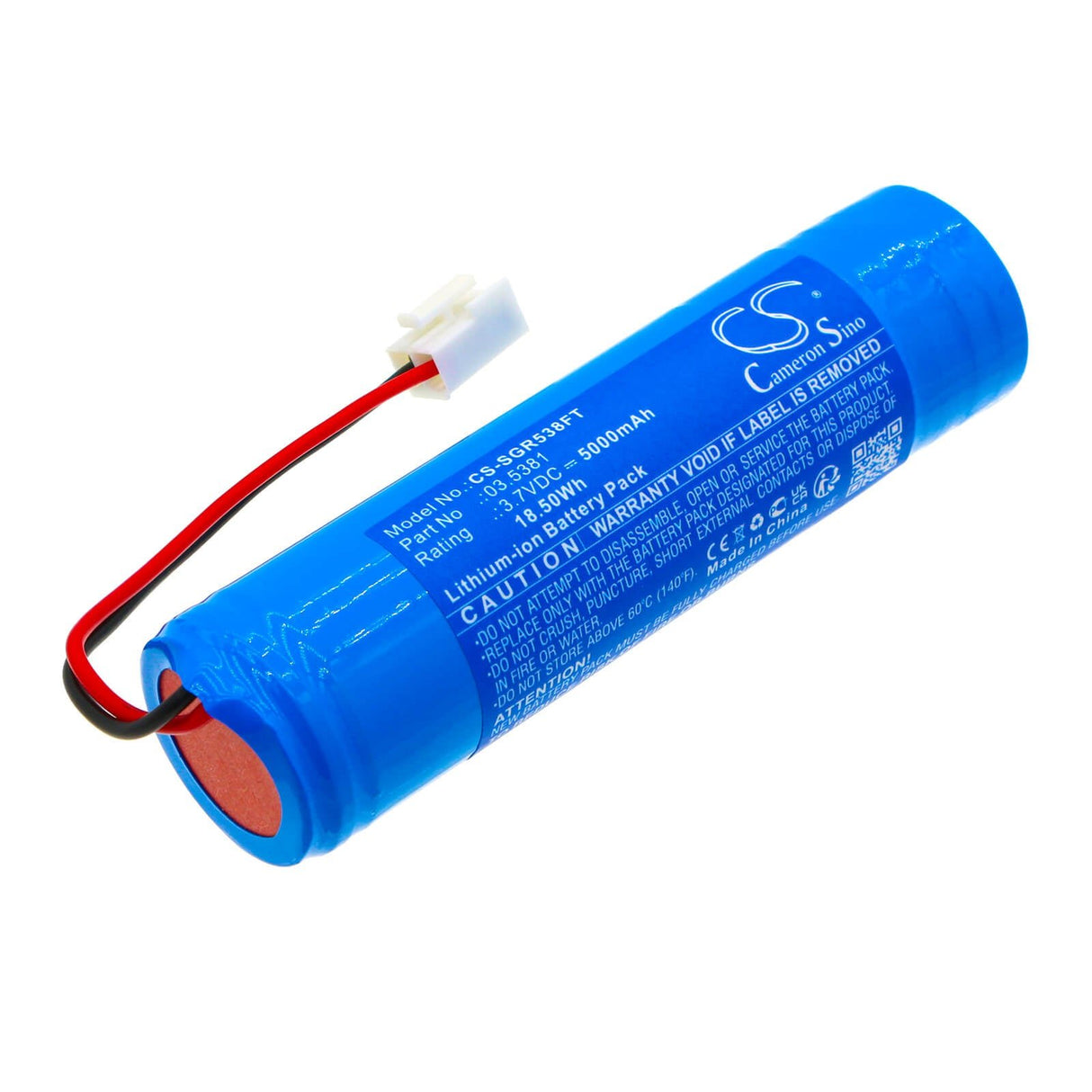 3.7V, Li-ion, 5000mAh, Batterie de lampe de poche compatible avec Scangrip, 3.5381, 3.5439, Nova R, 18.50Wh Lampe de poche Cameron Sino Technology Limited
