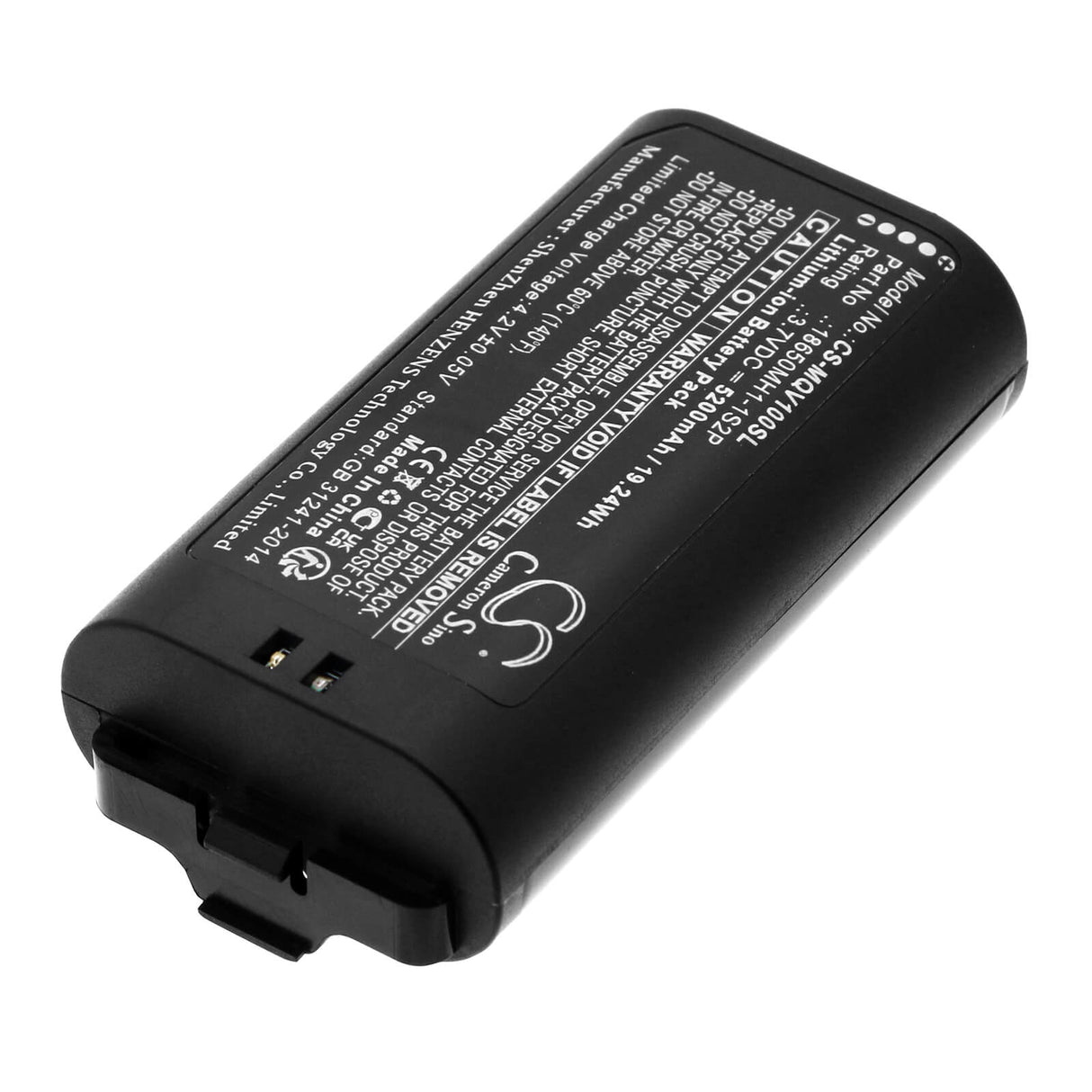 3.7V, Li-ion, 5200mAh, Alarm System battery fits Myq, Smart Garage Video Keypad, Vkp1-myq, 19.24Wh Alarm System Cameron Sino Technology Limited